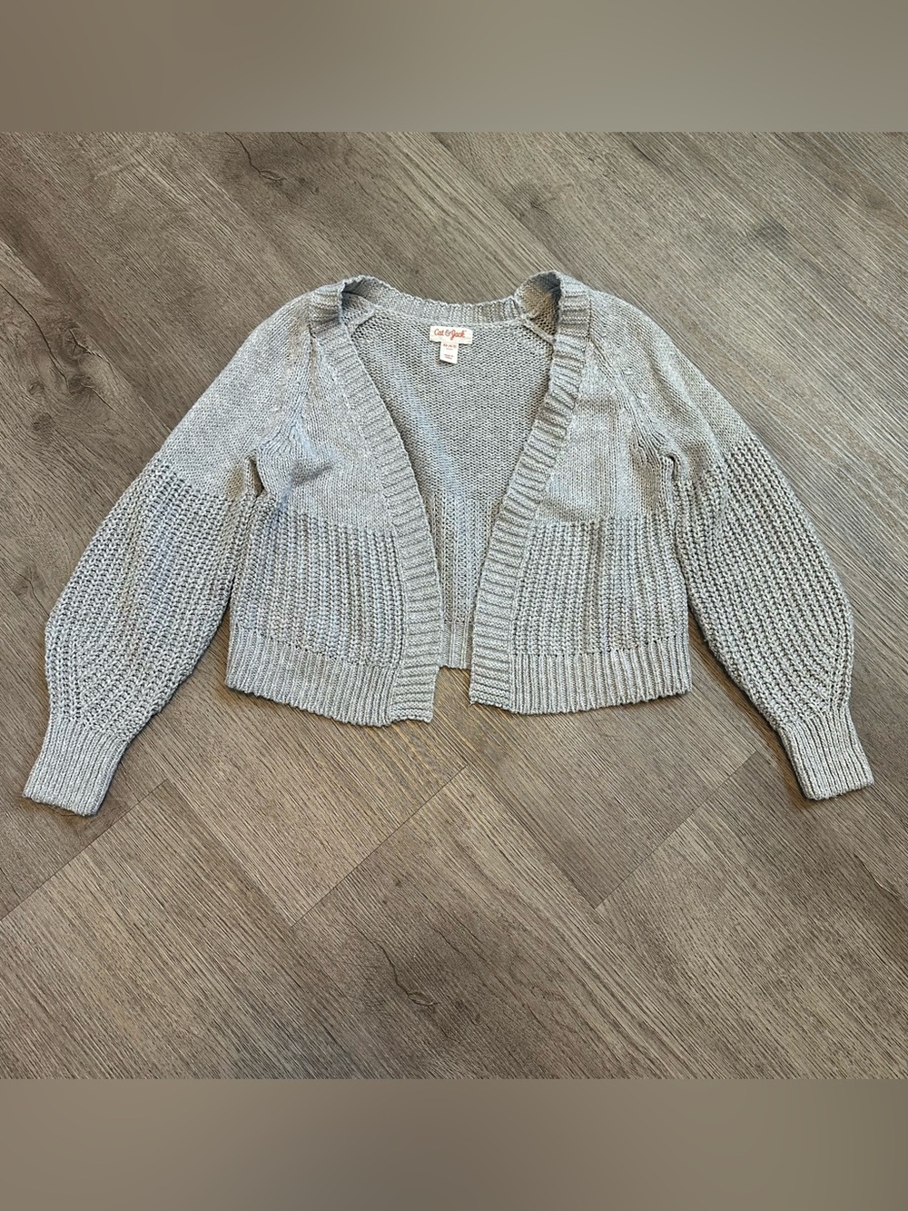 Cat & Jack gray ballon sleeve cardigan